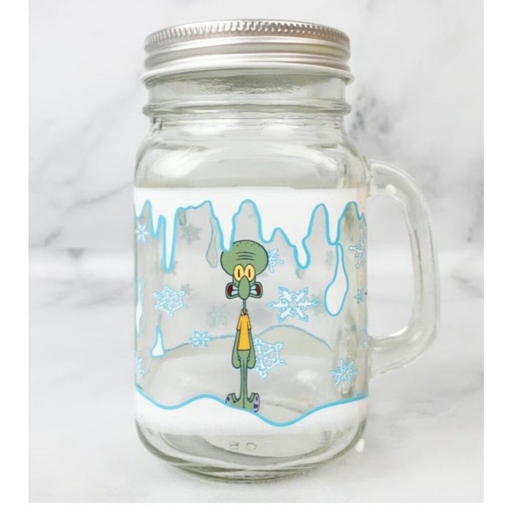 Frozen glass Squidward jar mug